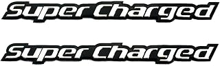 2Pack Supercharged Emblem 3D Aluminum Sticker Decal Nameplate Badge Fit for Universal SUV Truck Car (Black)