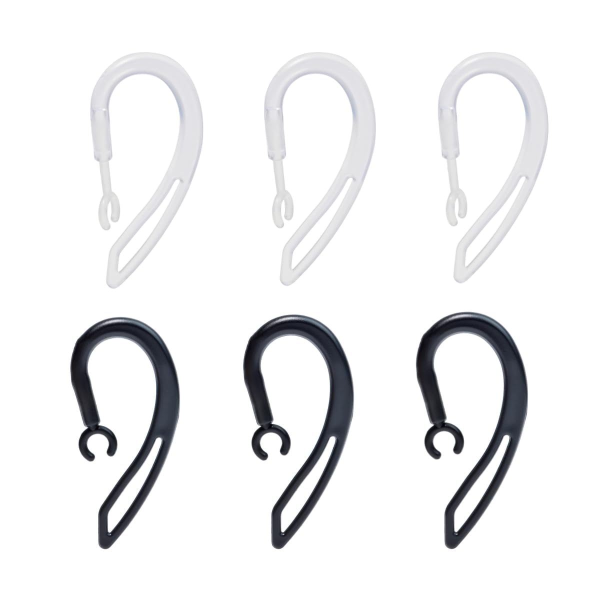 YNIBST Replacement Ear Hooks for Walkie Talkie Bluetooth Headset,Flexible Two Way Radio Earpiece Small Clamp Ear Loop Clips (Black&Clear, Set of 6)