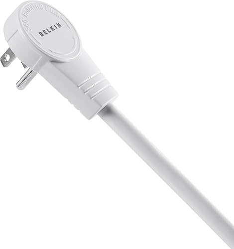 Miniatura 5 de Belkin Regleta protectora contra sobretensiones de 6 tomas con enchufe giratorio plano, cable de 6 pies, ideal para electrónica personal,
