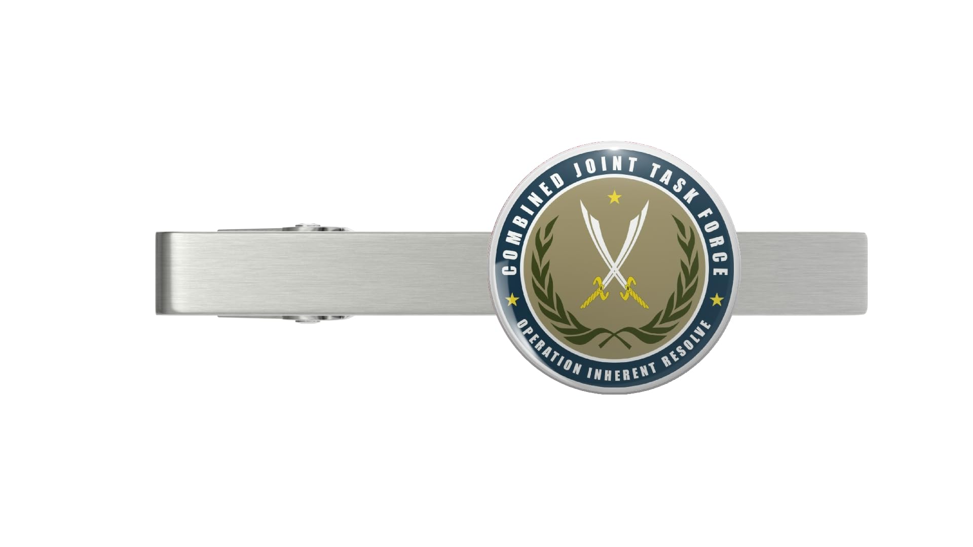 JTF - Joint Task Force - Operation Inherent Resolve Silver Tie Clip Tie Bar Veteran Gift