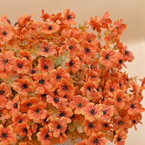Artificial Fall Flowers for Outdoor Indoor Garden Home Decoration, 12 Bundles Faux Flower Daisy with Eucalyptus UV Resistant for Front Door Porch Patio Yard Balcony Autumn Decor