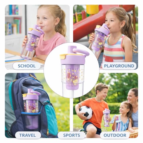 Image of Vasukie 750ml Kids Water Bottle with Detachable Food Infuser | BPA-Free, Food Grade & Leakproof | Freezer & Fridge Safe | Durable & Stylish School Bottle (Star Bottle)