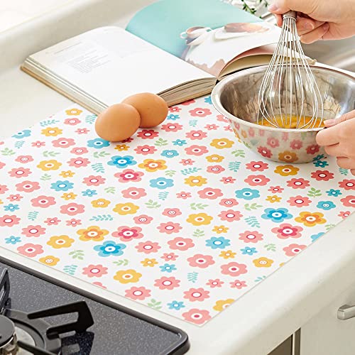 アイメディア キッチン華やか調理台保護マット 花柄 クッキングマット シリコンマット 45×60cm 傷防止 汚れ防止 滑り止め 自由にカット 台所用品 キッチン用品