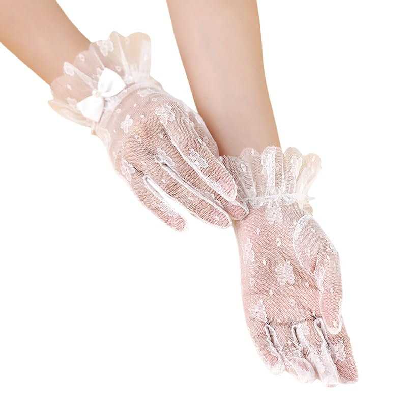 Short Lace Gloves for Women Wedding Bridal Party Evening Summer Driving