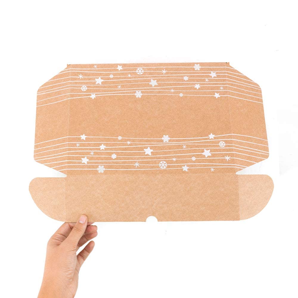 Opakowanie 10 pudełek na prezenty świąteczne tłoczenie, automatyczne pudełka kartonowe do e-commerce wysyłki, pudełko pomiarów: 30x22x8 cm (largoxanchoxalt)