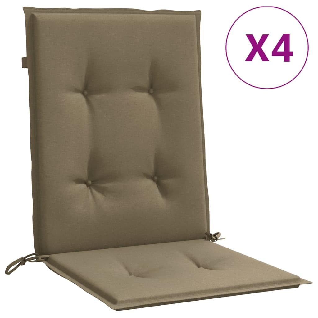 ShGaxin Cojines Silla Respaldo bajo 4 ud Tela Taupe Melange 100x50x4 cm, Cojines para Butacas De Jardin, Cojines Sillas Cocina, Cojines para Sillas De Terraza, Cojin Silla Exterior - 4002470