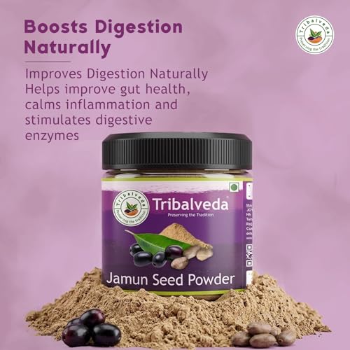 Image of Tribalveda Jamun Seed Powder 250g Each - Pack of 2 (500g Total) | As Seen on Shark Tank | Blood Sugar Support Supplement