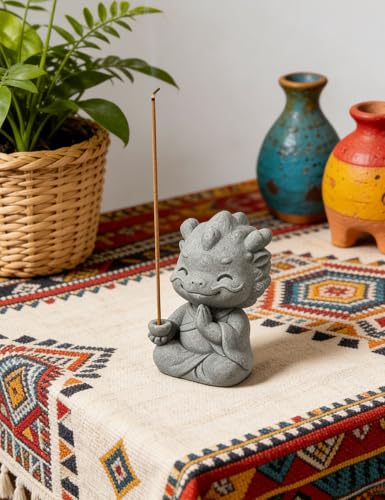 Porta incienso dragón zen para meditación y hogar miniatura 4