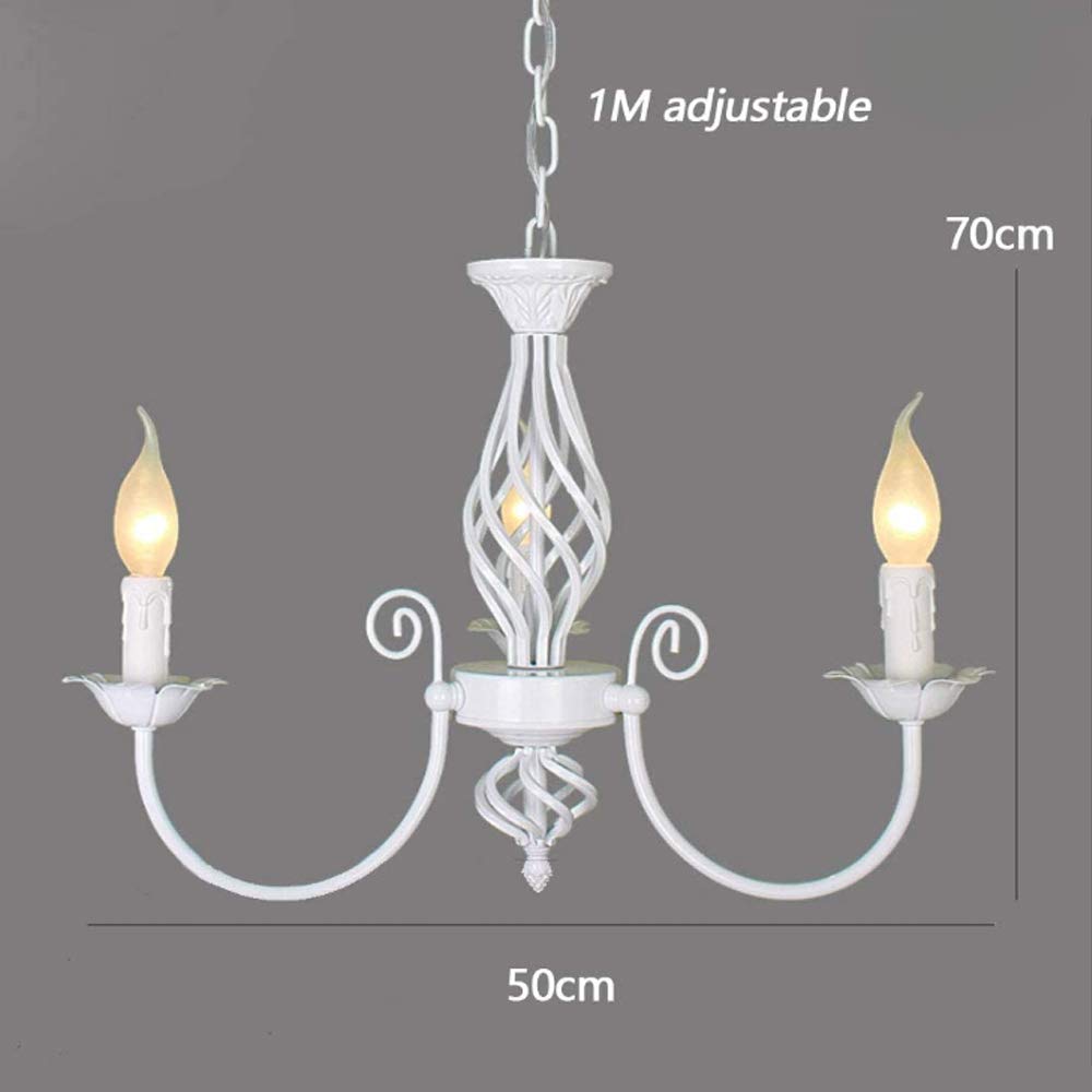 Lampa wisząca w stylu retro, metalowa, industrialna, z regulacją wysokości, E14, oświetlenie jadalni, salonu, sypialni, willi, dekoracja, lampa sufitowa, biała