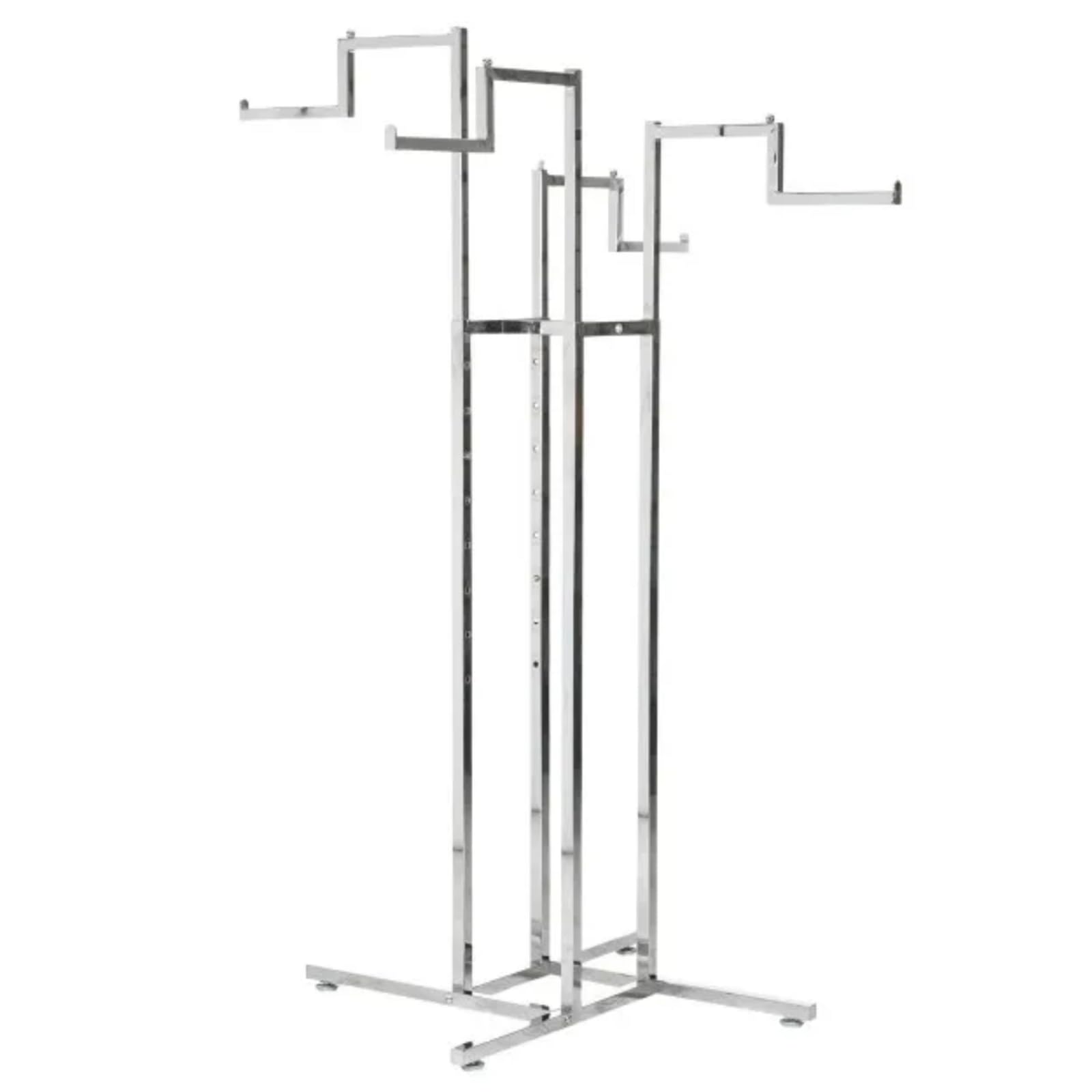 Heavy Duty Chrome 4 Stepped Arms Clothes Rail Display Stand