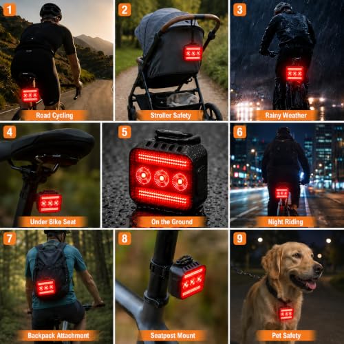 TioyFiuy 9+9 Modes Budget Bike Lights