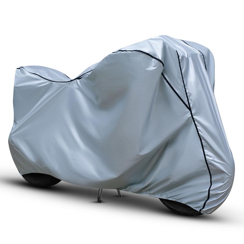 XODI Scooter Body Cover Compatible with Merico Speedstar | 100% Waterproof | Dust and UV Protection | Elastic Bottom | Triple Stitched | 5-Thread Interlock (Silver & Black Piping)