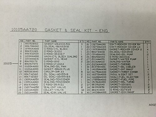 Subaru Oem 2005-06 Legacy Gt Outback Xt Engine Full Gasket Set 10105Aa720 Turbo #TOP2