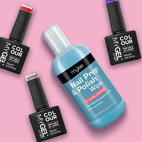 Mylee Prep + Wipe Gel Nagellack-Rückstandsreiniger 250 ml, Vorbereitung und Nachsorge, UV-LED-Maniküre-Gel, Mehrzweck zum Desinfizieren von Nagelplatten und zum Entfernen klebriger Schichten – Bild 5