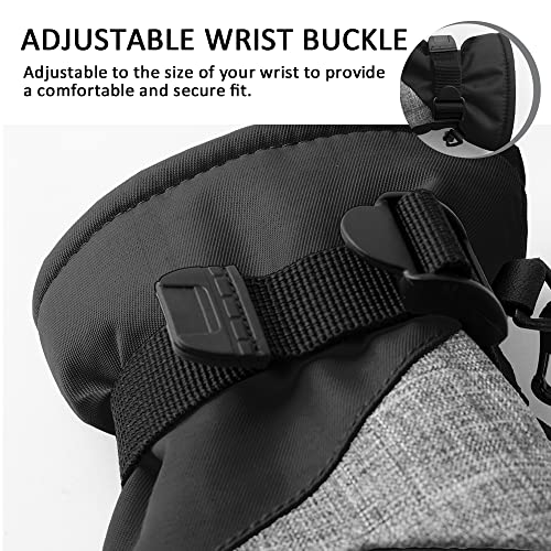 Walsking Kids Winter Gloves, Snow Waterproof Ski Cold Weather Insulated Outdoor Snowboard Thinsulate Gloves For Boys Girls Youth(Black,Medium(Fits:9~12Years Old)) #TOP3