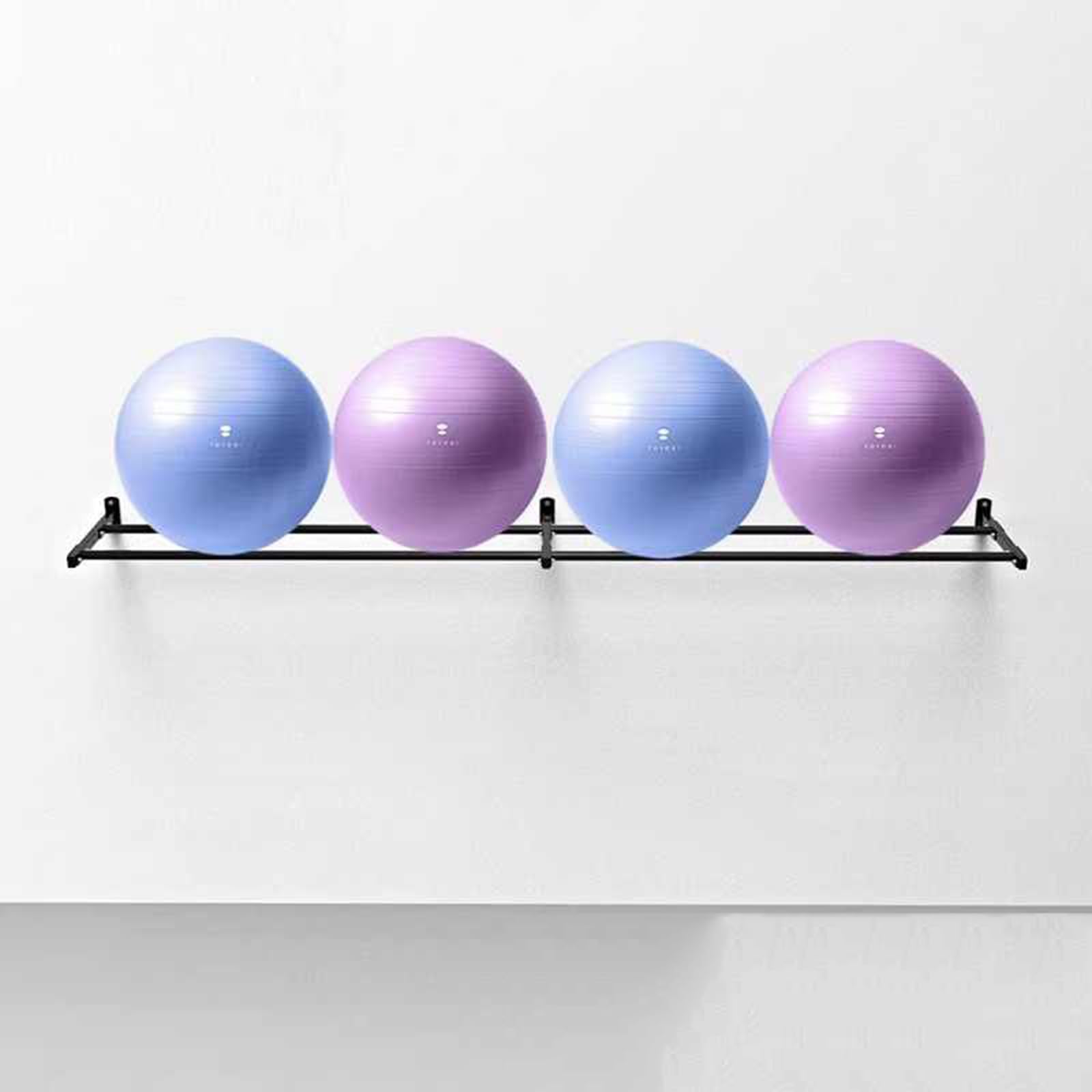 Soporte De Pared para Pelotas De Ejercicio, Soporte De Exhibición Ajustable De Acero Pesado para Pelotas De Ejercicio con Tornillos De Montaje para Entrenamiento En El Gimnasio