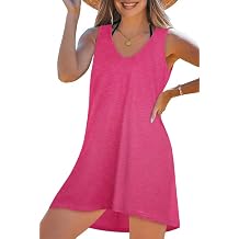 CHICGAL Womens Swimsuit Coverup Summer Beach Sleeveless T Shirt Bikini Tank Dress Loose Bathing Suit Cover Up 2026