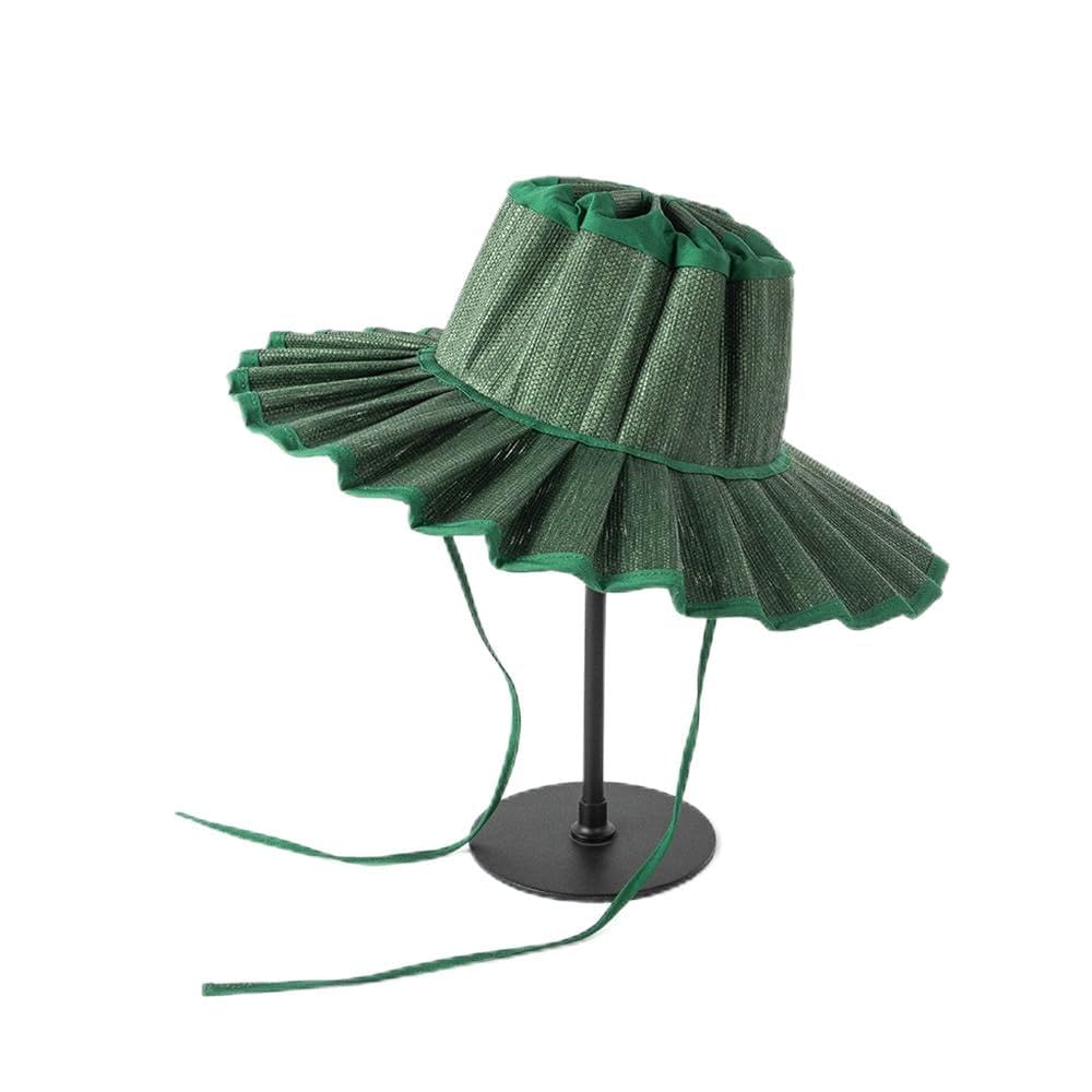 Cappello in Spiaggia Pieghevole Pieghevole, Cappello a Pieghe estive, Cappello da Sole con Paglia Larga da Donna