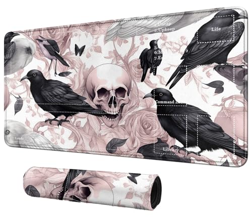 Image of Card Mat for MTG & TCG Playmat,Crows Skulls