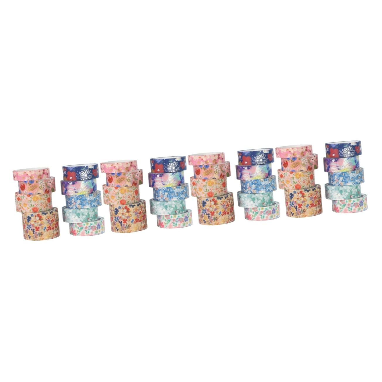 Angoily 4 Sätze Washi Tape Mit Blumenmuster Diy Papierklebebänder Für Scrapbooking Journaling Und Bastelprojekte 9 Rollen * 4