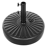 Gardguard Patio Umbrella Base 48 Lbs Water Sand Filled Umbrella Base Heavy Duty Outdoor Umbrella Base Double Lock Design Base Plastic Umbrella Base Stand for 6-9ft Patio Umbrella（Black）