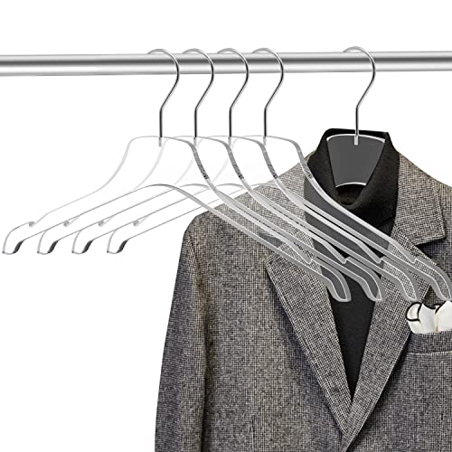 Quality Acrylic Hangers, Made of Clear Acrylic for a Luxurious Look and Feel with Swivel Hook for Suit, Coat, Sweater, Jacket, Blouse, Dress (20)