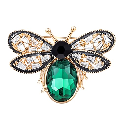 Image of Mabor Colorful Rhinestone Crystal Bee Brooch Pin Vintage Bee Lapel Pin for Women Retro Cute Insect Animal Collar Pin Jewelry Gift for Women Clothing Accessories