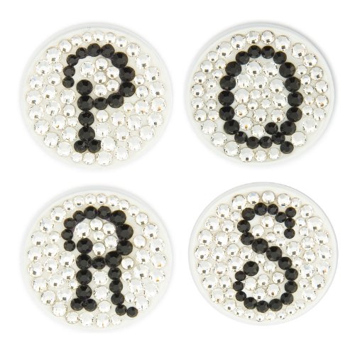 Bonjoc Crystal Golf Ball Marker & Hat Clip - Monogram White - Letter C