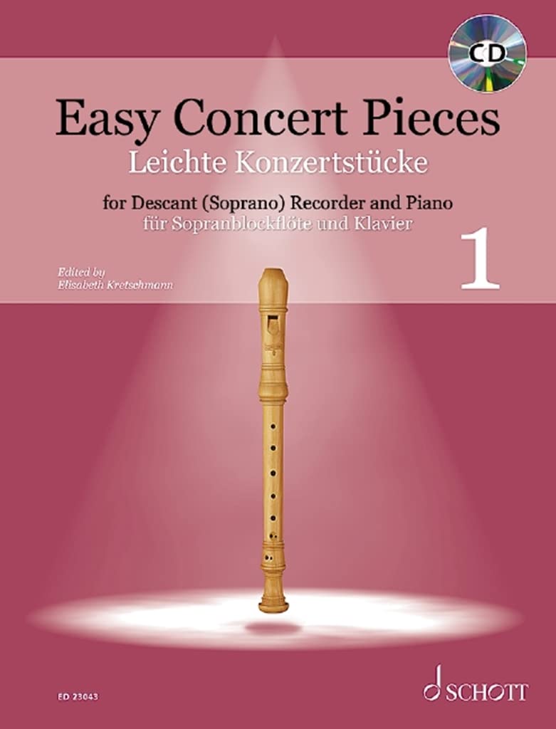 Easy Concert Pieces pour flûte à bec soprano et piano recueil de 30 pièces