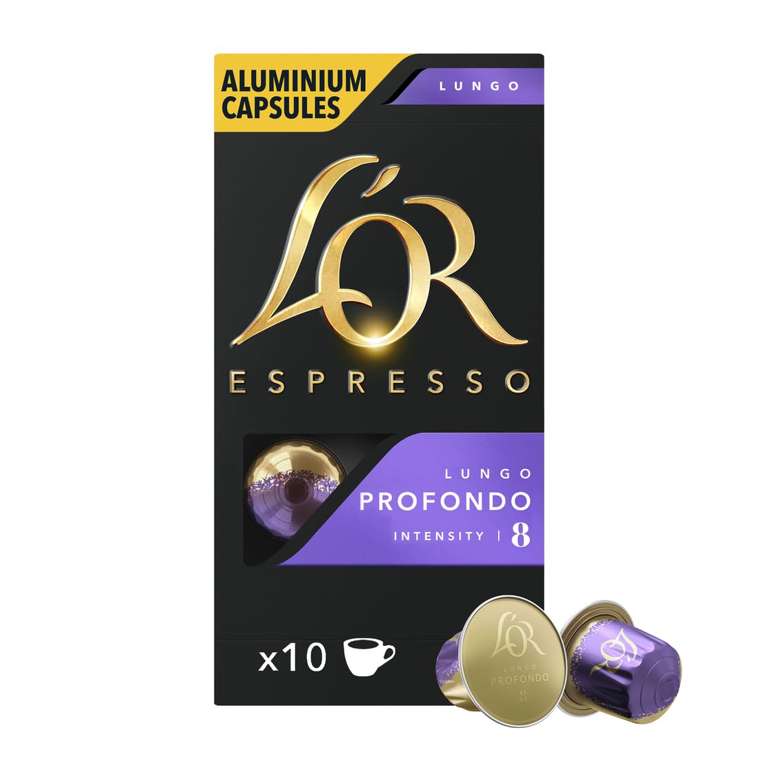 L'OR Profondo - 100 Capsules de Café intensité 8 - Compatibles Nespresso®* (lot de 10 x 10)