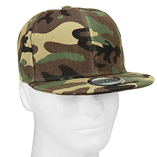 Image of Classic Snapback Hat Cap Hip Hop Style Flat Bill Blank Solid Color Adjustable Size