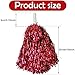 Comicfs 12 PCS Cheerleading Pom Poms Sports Dance Cheer Metallic Foil Pom Pom with Plastic Handles for Sports Team Spirit Cheering, Party Dance Sports (Metallic Foil- Red)