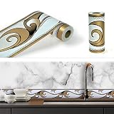 JZ·HOME Y221 Peel and Stick Wallpaper Border Modern Abstract, Brown/White Removable Self Adhesive Wa