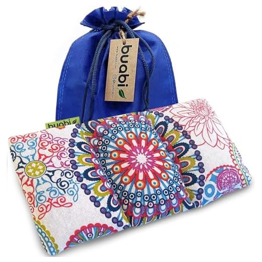 Saco térmico semillas para microondas (30x15cm). Sin aroma, relleno semillas de trigo. Cojín para dolor cervical lumbar cuello espalda tripa cervicales menstrual colicos (Mandalas)