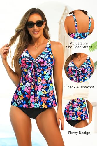 Image of Yonique Women's Flowy Tankini Top - Modest Swim Top with Loose Fit, No Bottom