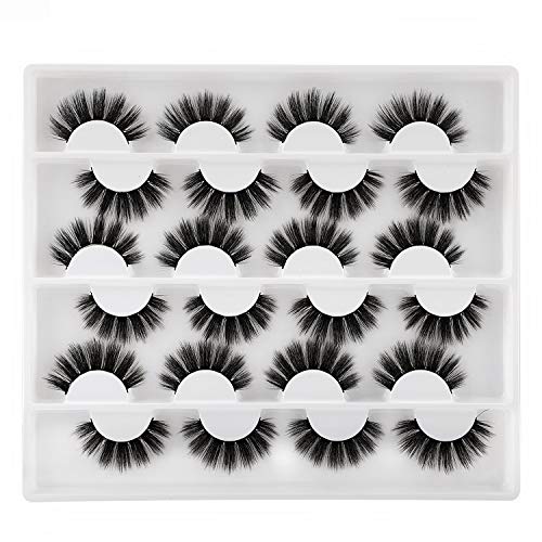Newcally False Eyelashes Dramatic Long Thick Faux Mink Lashes 12 Pairs
