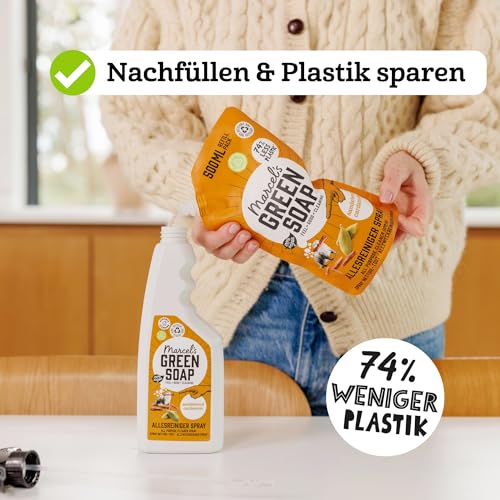Marcel's Green Soap – Allzweckreiniger Spray Sandelholz & Kardamom – Reinigungsspray – Mikroplastikfreie Formel – Vegan – 100% recycelte Plastikflasche - Nachfüllbar – 500 ml