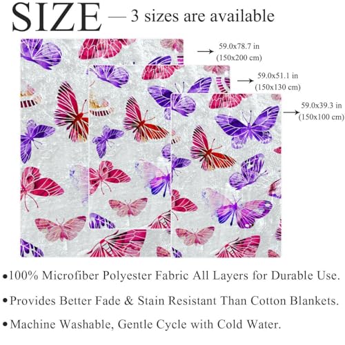Couverture polaire papillons douce microfibre chaude jeté canapé - 5