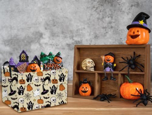 Image of Rectangle Kids Baskets Halloween Basket Cute Storage Bin for Room Decor Gift Basket(Horror Halloween)