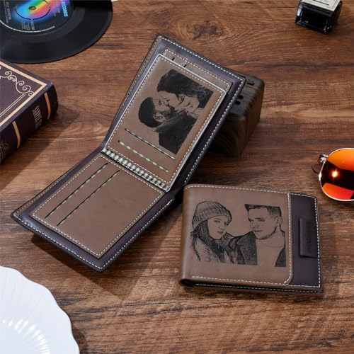 Gifts for Husband Personalized Wallets for Men Custom Photo Wallets for BF Dad Son Family Groomsmen Friend, Birthday Anniversary Father's Day Christmas Gifts for Men3