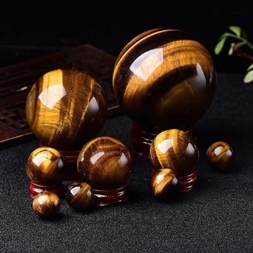 Boule de cristal en œil de tigre naturel, objet de collection