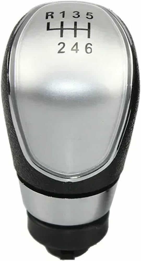 Gznbb 6 Speed Silver Car Manual Gear Shift Knob Boot Cover Gaiter Lever Shifter Handle Stick, For Fiesta Mk7 For Focus Mk2 Fl 2008 2009 2010 2011