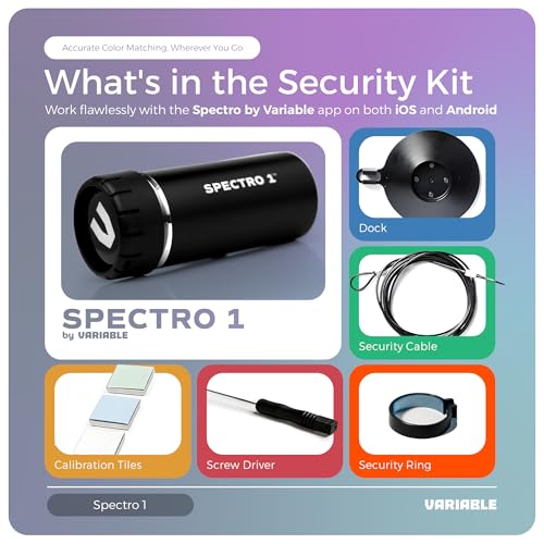 Image of Spectro 1 Mobile Spectrophotometer with Dock & Security Kit, Paint Color Matching Tool and Color Reader, Portable Colorimeter Spectrometer Color Sensor & Paint Scanner Device for Prints & Coatings