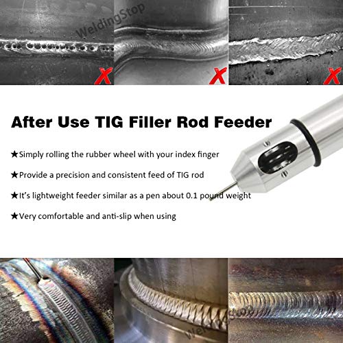 Tig Pen Finger Feeder Welding Rod Holder 1.0-3.2Mm (1/32''-1/8'') Welding Wire Pencil Filler Tig-Pen Welding Feed Stick Holder Weld Filler Metal Tool Welder Accessories (Silver Tig-Pen Pk-1) #TOP5