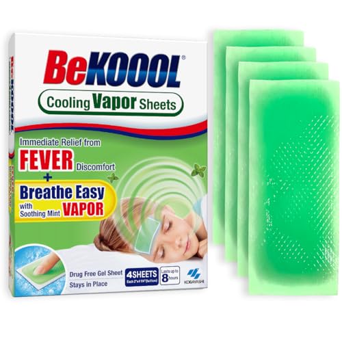 Image of BeKoool Kids Fever Non-Medicated Cooling Mint Vapor Sheets | 4 Count