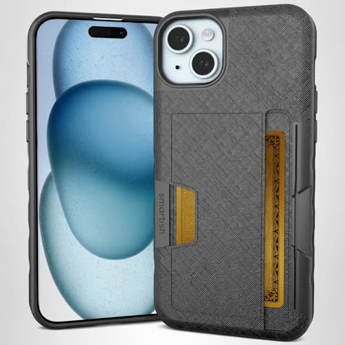 Smartish® iPhone 14 Pro Wallet Case - Wallet Slayer Vol. 2 [Slim + Protective] Credit Card Holder w/Kickstand - Drop Tested Hidden Card Slot Compatible w/Apple iPhone 14 Pro - Black Tie Affair - Thumbnail 7