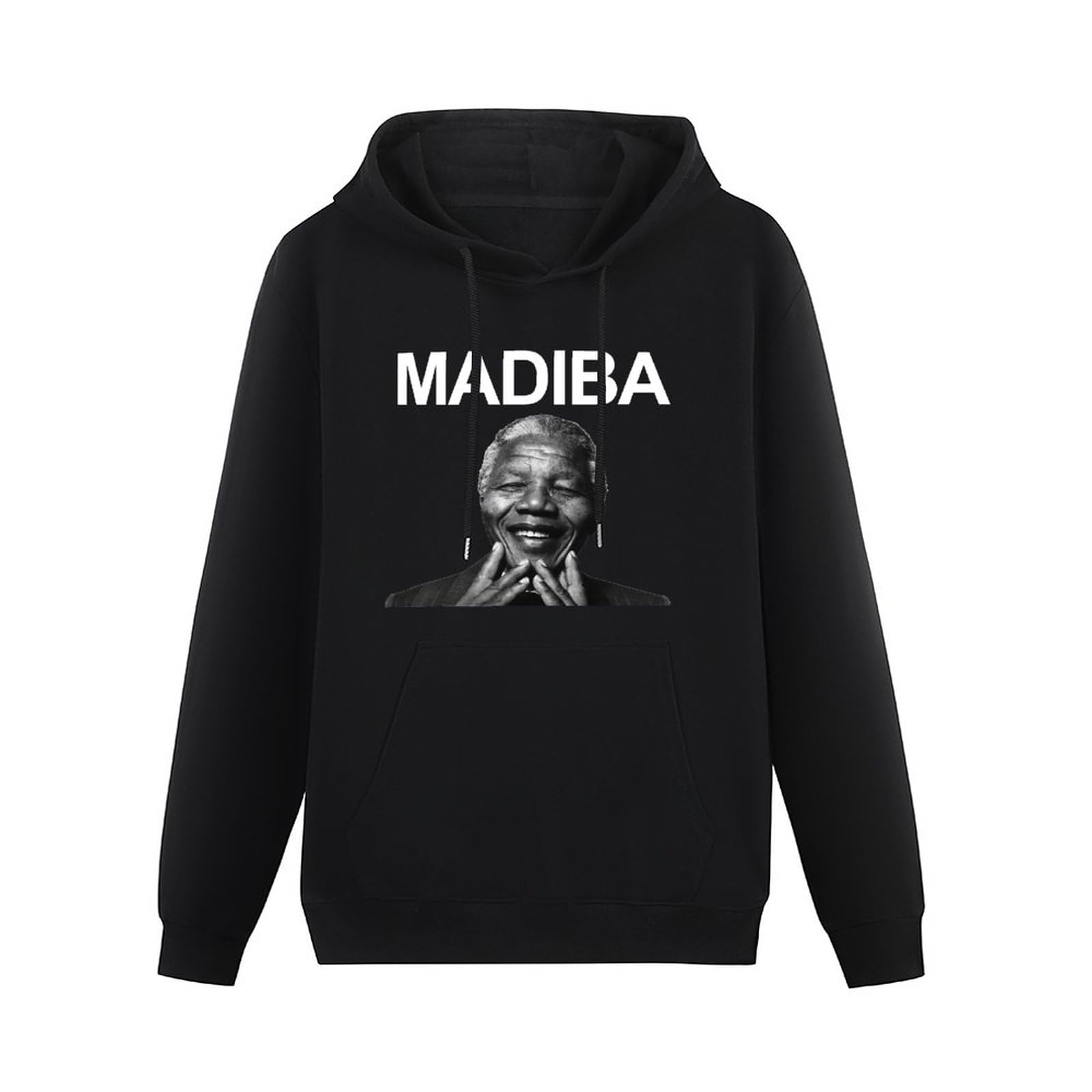 BERRAHI Nelson Mandela 5 Hoody With Kangaroo Pocket Sweatershirt, Hoodie Black XL