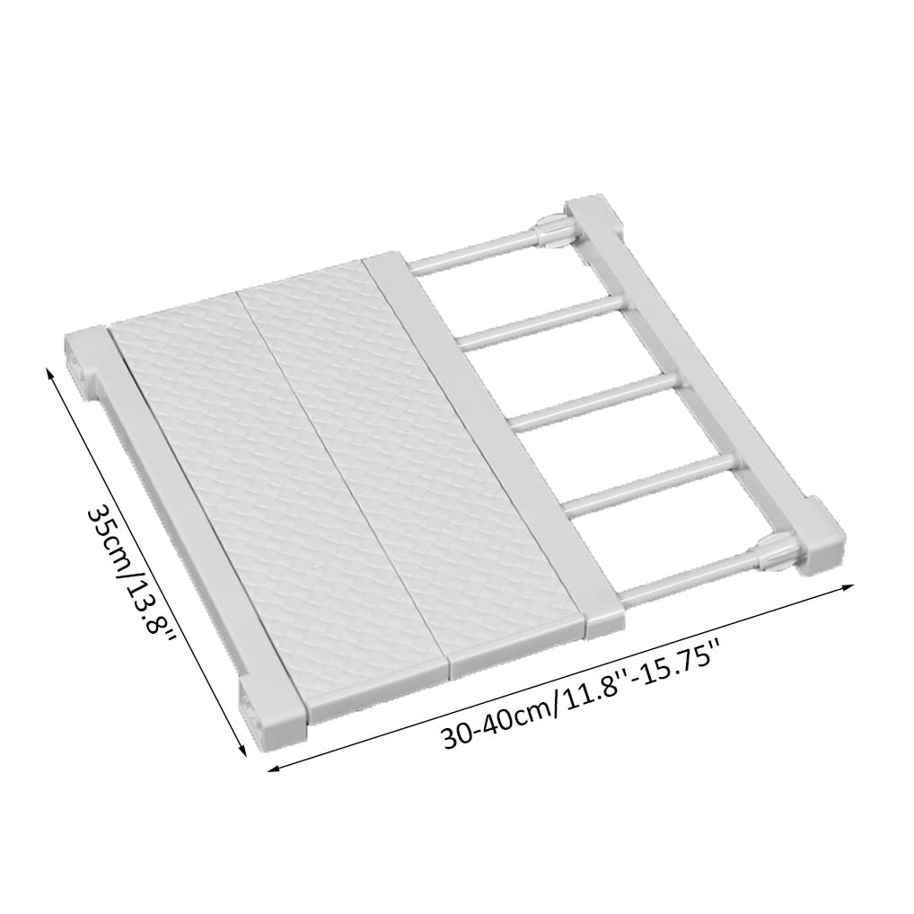 JONASHER Espandibile Armadio Divisori Regolabile Armadio Armadio Armadio Organizer Separatori Asta di Tensione 13,8 '' Larghezza per Camera da Letto Bagno Cucina Libreria Ufficio - Bianco