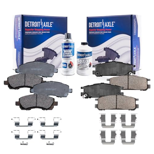 Image of Detroit Axle - Brake Pads for 1997-1999 Subaru Legacy Front and Rear Premium Ceramic Brake Pads with Hardware Replacement