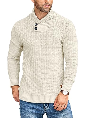 COOFANDY Men's Shawl Collar Pullover Sweater...